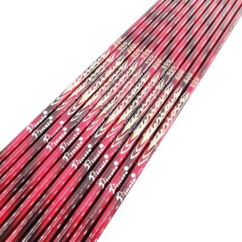6/12pcs Carbon Arrows Shaft Spine 500 600 ID 6.2mm 32inch FREE CUT Compound Recurve Bow Hunting Archery Shooting Striped Red