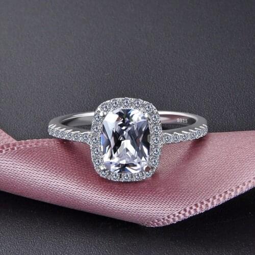 WYJZY Simple inlaid AAA zircon fashion sterling silver ring bride exquisite wedding engagement ring anniversary gift