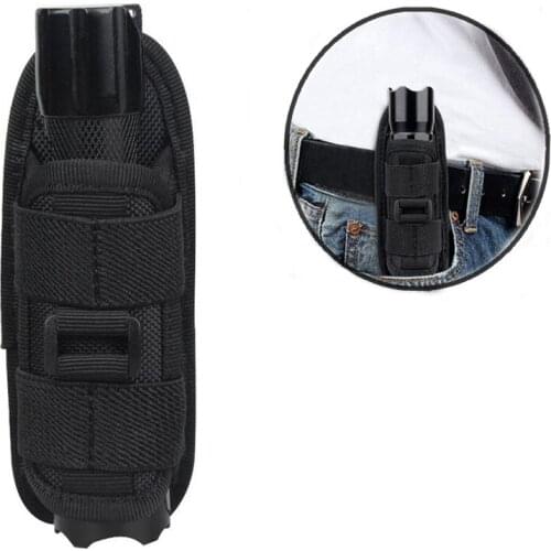 Tactical Military Flashlight Holster Pouch 360 Degree Rotatable Clip Torch Cover for Belt Flashlight Holder Hunting Survival Kit