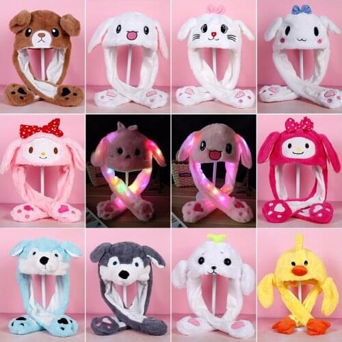 Shaking The Same Network Red Rabbit Ears Caps Pinch Ears Will Move Rabbit Hat Will shine Cap Christmas gifts Send off family