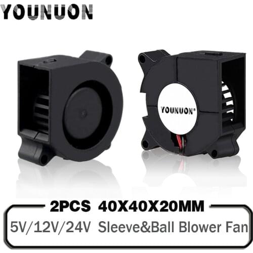 2PCS 3D Printer Fan 40mm 4020 Turbo Blower 24V 12V 5V Ball Bearing Cooling Fan 40mm x 40mm x 20mm for 3D Printer Parts