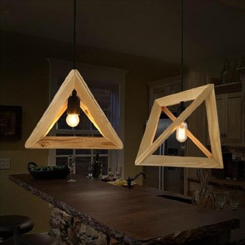 Japan woode pendant light kitchen dining room bar hanging lamp e27 droplight