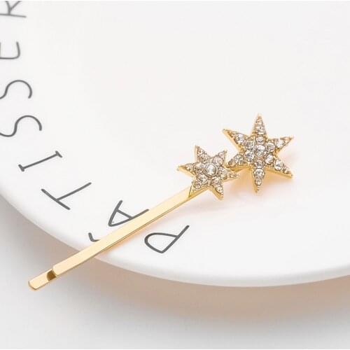 Gemstone Charming Hair Clip Women Girls Crystal Rhinestone Star Hairpins Barrettes Hair Accessories Styling Tools