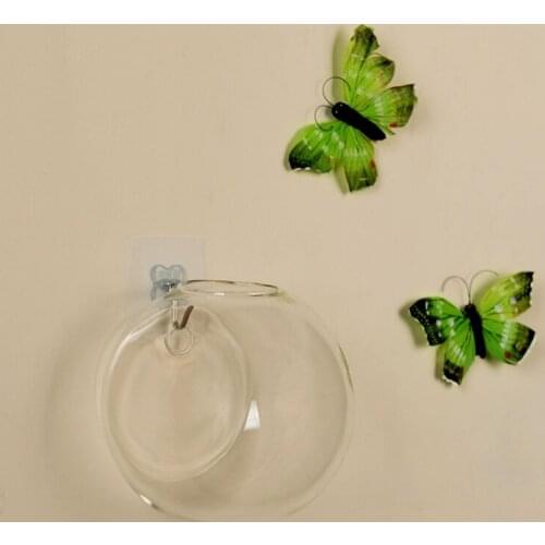 1 Pc Glass Vase Wall Hanging Hydroponic Terrarium Fish Tanks Potted Plant Flower Pot Home Decoration