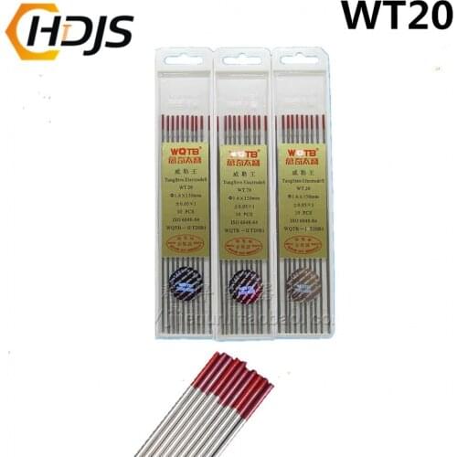 10pcs/quality good WT20 Red Color Thorium Tungsten Electrode Head Tungsten Needle/rod For Welding Machine1.5/1.6/2.0/2.4/3.0/3.2