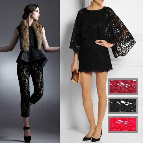 145cm wide Custom lace fabric high-grade 3-color stereo eyelash lace fabric dress skirt fashion fabric