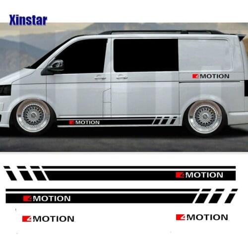 2pcs Side Stripes For VW Volkswagen Transporter T4 T5 T6 Door Side Skirt Stickers Camper Van Vinyl Decal Accessories