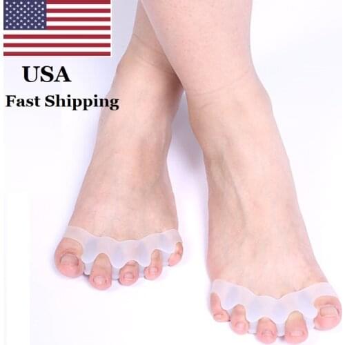 2Pcs USA Dropshipping Toe Protector Silicone Bunion Corrector Thumb Valgus Protector Nail Tools Foot Care Toe Separator Spreader