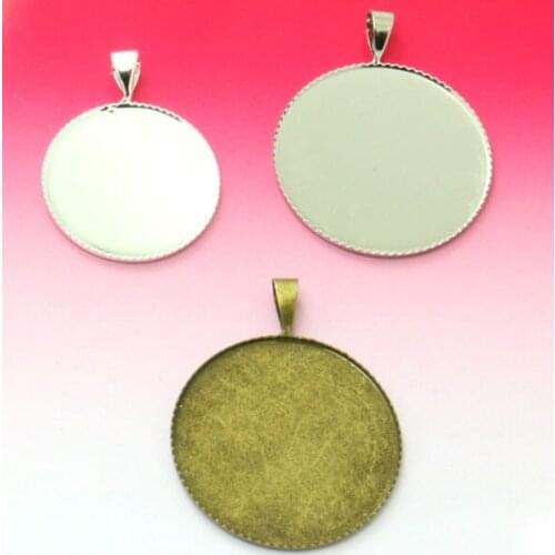 200pcs Silver/Antique Bronze Plated 25mm Melon Seeds+Teeth Edge Tray for Cameo Settings Cabochon Pendants &Charms Blank Base