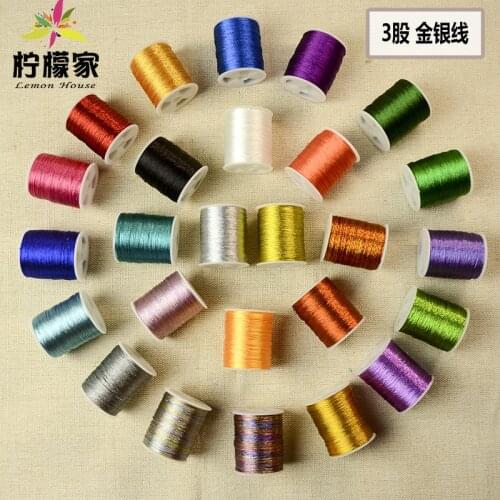 3 strands of gold and silver tassel wrapped around the thread, braided rope color gold, silver thread DIY manual wire