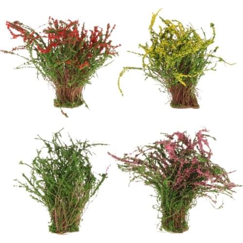 4 Static Flower Self Adhesive Miniature Flower for Railroad Scenery Sand Table Diorama