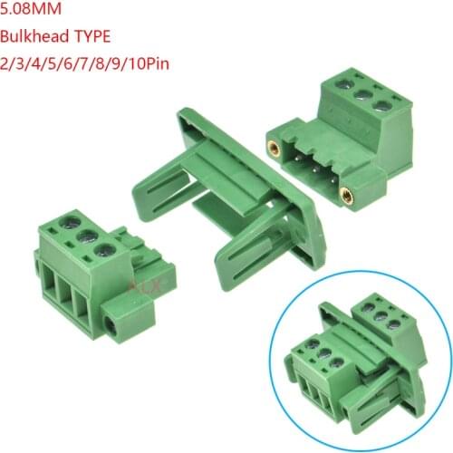 5SETS 2EDGWC 2edg 2/3/4/5/6/8 pin 5.08MM pitch pluggable screw terminal block 5.08 connector PLUG + SOCKET solderless docking