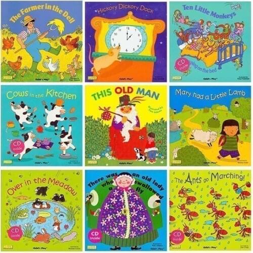 9 Books/set English Picture Book 2nd Book Childs Play Book Point Reading Book Gifts for Kids Classroom Reading Stoy Book