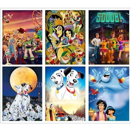 5D DIY Diamond Painting Disney Movie Collection Dalmatian Toy Story Mickey Diamond Mosaic Embroidery Cross Stitch Art Home Decor