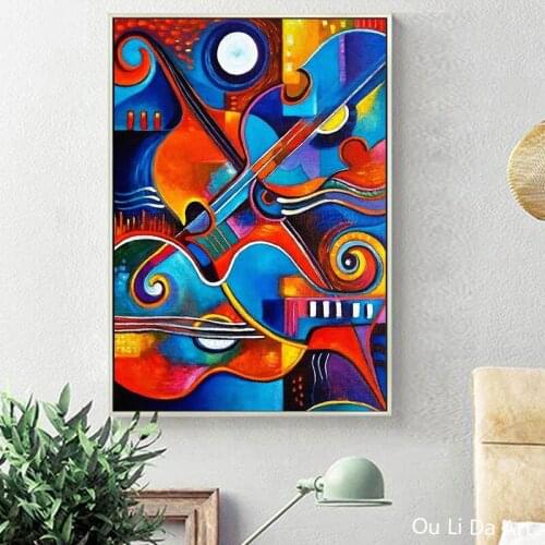 No frame abstract guitar musical instrument art prints poster canvas printings painting printed on canvas decoration pictures