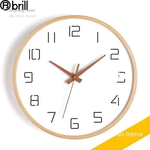 Japanese Solid Kitchen Wall Clock Wood Silent Bedroom Creative Large Watches Home Decor Modern Design Wall Clocks for Household