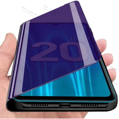 Full Cover Case For Huawei Honor 20 Lite Pro 20Lite 20Pro Smart Mirror Flip Shell On Honor20 Lite Pro Phone Stand Shield Cases