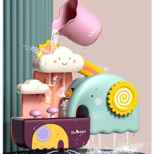Baby Bath Toys Shower Elephant Water Spray Plastic Tree House Bathroom Pool Tub Game Set Toy for Toddler 3 Years Kids Gift