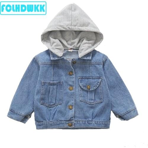 Coat 2020 Denim Jacket For Girls Spring New Girls Denim Hooded Jackets Children Coat Autumn Windbreaker Baby Girls Clothes