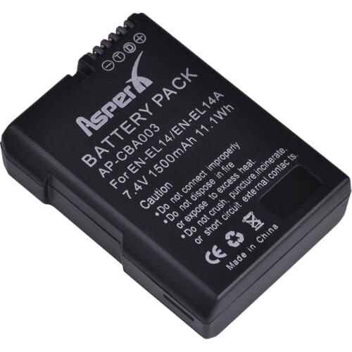 EN-EL14 EN-EL14a ENEL14 1500mAh Replacemetn Battery for Nikon D3200, D3400, D5200, D5500, DF, Coolpix P7000, P7800 DSLR Cameras