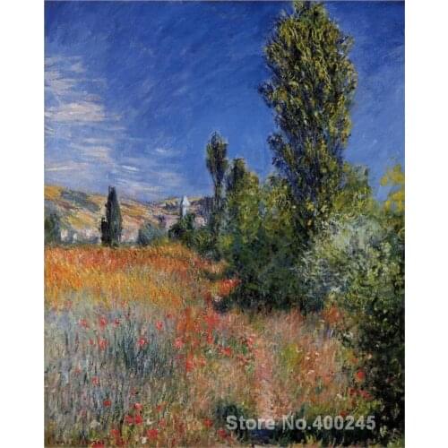 Painting by Claude Monet Landscape on the Ile Saint Martin Redroom decor oil on Canvas Handmade High quality