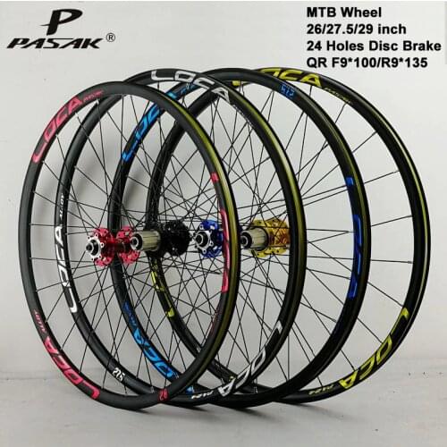 Pasak Mtb Wheelset 27.5er 26 Cosmic Disc Brake 24 Holes Front 2 Rear 4 Sealed Bearing QR F9*100mm R9*135mm Mountain Bike Wheels