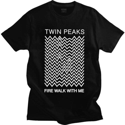 Fashion Twin Peaks Tshirt Men Pure Cotton Urban T-shirt Short Sleeve Fire Walk With Me David Lynch Tee Shirt Clothing Merch Gift