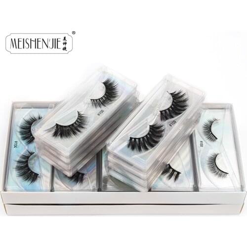 Wholesale mink eyelashes 4/20/50/100 pairs false eyelashes fluffy wispy eyelash extension faux cils natural soft vendors in bulk