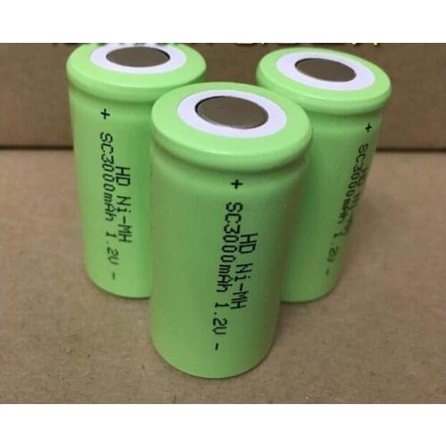 Battery NI-MH SC3000mAh 1.2V SC 3000mah 1.2V rechargeable batteries Nickel metal hydride rechargeable batterie 10pcs/lot