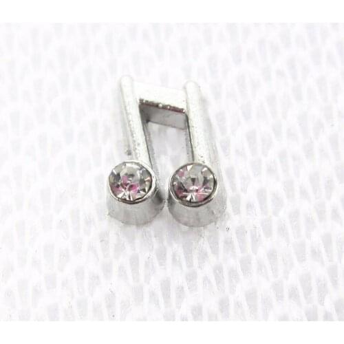 New Arrive 20pcs/lot Crystal musical Note floating charms living glass memory floating pendant locket for diy jewelry