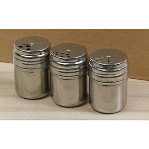 New Stainless steel Spice Shaker Jar Sugar Salt Pepper Herbs Toothpick Storage Bottle BBQ Spice Storage Bottle