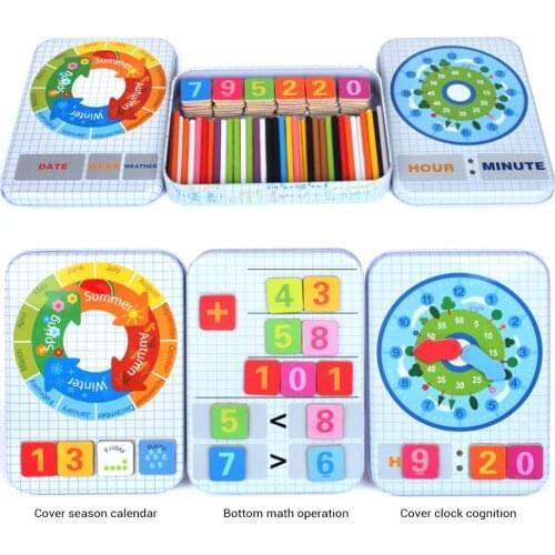 Educational Learning Math Toy Wooden Preschool Early Learning Puzzle Toys for Children Mathematics Game Stick Math Counting Rods
