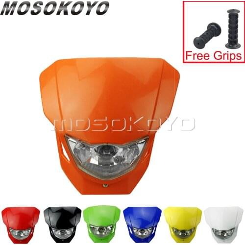 Orange Motocross Dirt Bike Headlight Fairing Universal For EXC SX SMR XCF EXCF EXCW XCFW 200/300/400 Enduro 12V 35W Headlamp