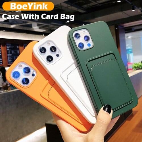 Original Card Bag Candy Color Phone Case For iPhone 12 Pro Max 11 12 Mini XR XS Max X 7 8 Plus 11 Pro Shockproof Protector Cover