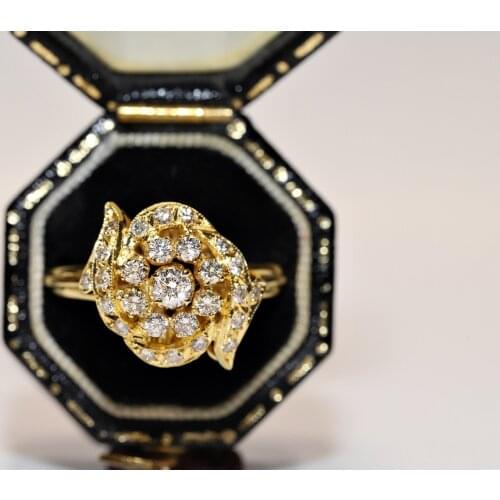 Vintage Original 14k Gold Natural Diamond Decorated Pretty Ring