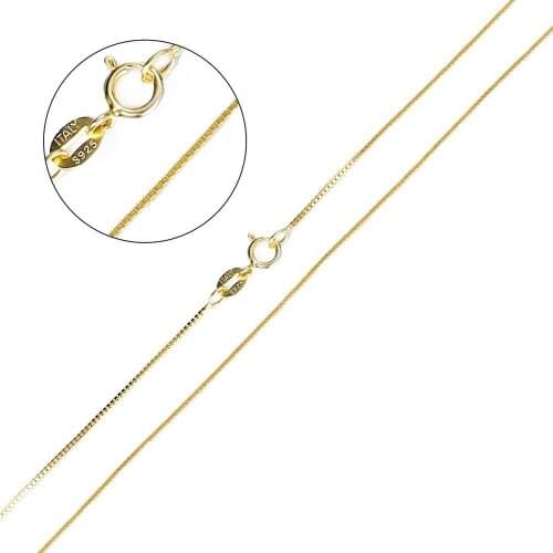 1mm Gold Color Necklace for Women Girls Tiny Box Link Chain Lobster Clasp 16/18 inches Jewelry Gifts LSN29