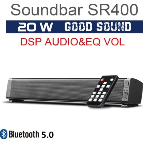 HYASIA 20W Portable Soundbar Bluetooth CP TV Speaker Wireless Stereo TF Subwoofer Column 2 Sound Effects QE Treble/Bass adjust