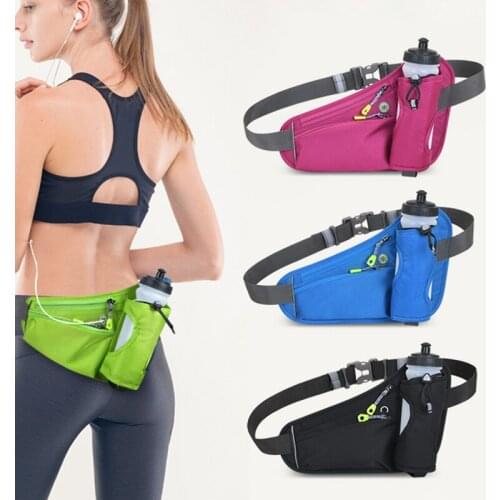 Outdoor Sports Running Water Bottle Waist Bag,Multifunctional Fitness Mobile Phone Pocket,Unisex Ultralight Jogging Belt Pack