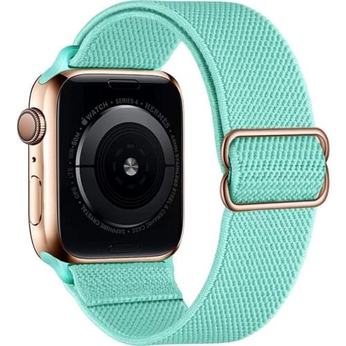Solo Loop Nylon Elastic strap for Apple watch 44mm 42mm 40mm 38mm Adjustable Bracelet wristband for iwatch 6 5 4 3 2 1 SE band