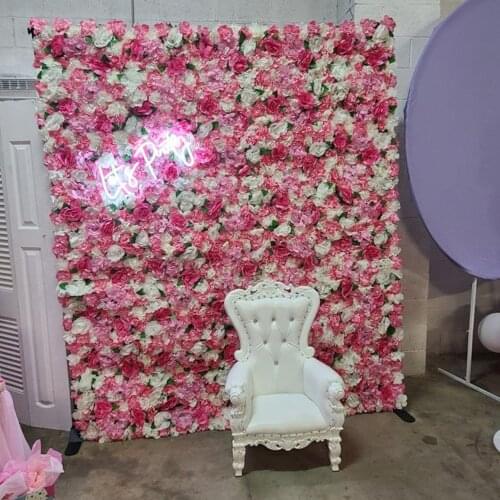 Pink Romantic Artificial Flower Wall Panels Wedding In Door Birthday Party Decor Shop Window Backdrop Flower Decoration Backdrop