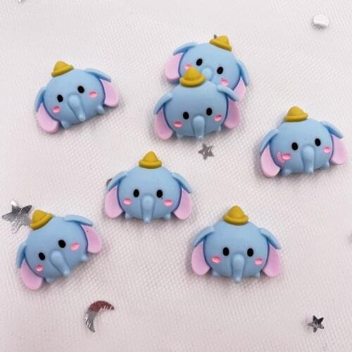 Hand Painted Resin Kawaii Colorful Elephant Flatback Cabochon Stone 12PCS Scrapbook DIY Decor Home Figurine Crafts OH351