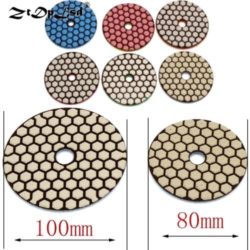 ZtDpLsd 1Pc 80mm 100mm Dry Grinding Disc Polishing Buffing Pads Diamond Wet Flexible Pad Marble Stone Ceramic Tiles Finish Glass