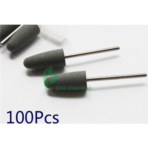 Dental 2.35mm Gray SILICONE Rubber Polishers Diamond Polishing Burs 100Pcs