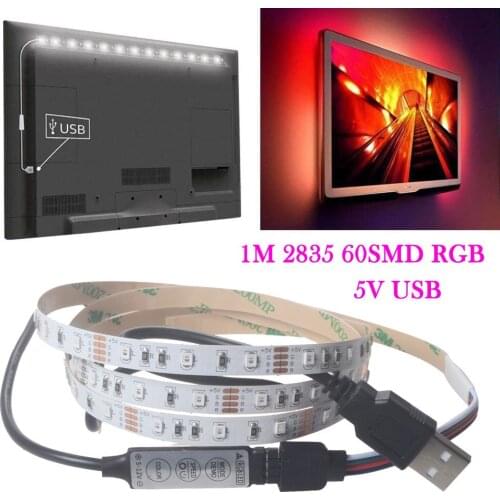 5v 2835 60smd 100cm Rgb Led Strip Light Bar Tv Back Lighting Cabinet Lamp Closet Wardrobe Cupboard Led Strip Light Tv Backlight