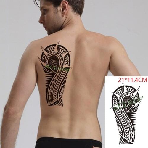 Waterproof Temporary Tattoo Stickers Totem Triangle Geometric Arm Leg Back Body Art Fake Tatto Flash Tatoo for Women Men