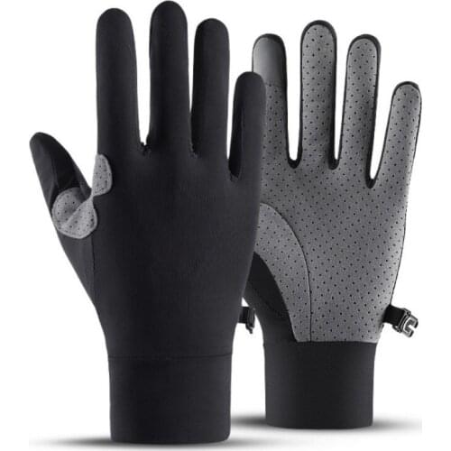 Sweat-absorbent Breathable Sunscreen Cycling Gloves Ice Silk Wear-resistant Sports Two Finger Touch Screen Gloves for sale