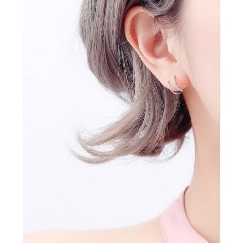 Rotating Zircon Hoop Earrings For Women Female Simple Korea Cute Fashion Geometric New Trend Charm Lady Party Jewelry BOYULIGE