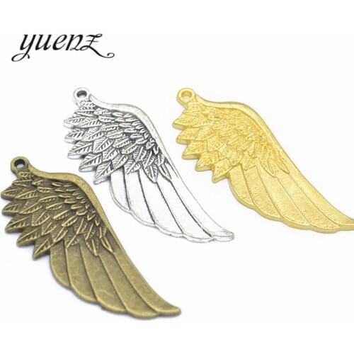 YuenZ 3pcs 3 color Antique bronze wing Charm fit for Bracelets Necklace Pendant DIY Metal Jewelry 56*22mm D414