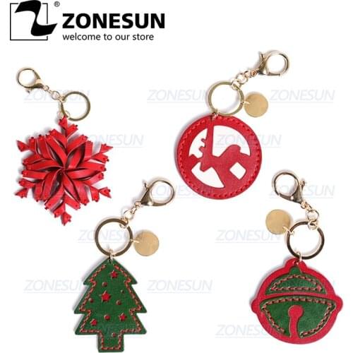 ZONESUN Christmas Tree Bell Custom Leather Cutting Die Leather Diy Craft Tool Key Chain Wooden Template Punch Cut Steel Rule Die