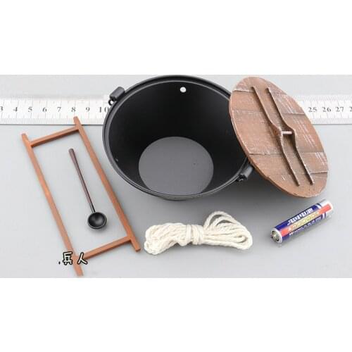1/6 Scale QOM- 1017 Iron Pot Spoon With Shelf Models for 12''Figures Bodies DIY Accessories